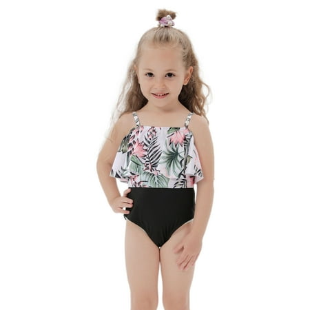

LSFYSZD Parent-Child Matching Swimsuit Flower Print Mother Girl Baby Bodysuit Father Boy Shorts Family Swimwear