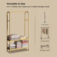 thumbnail image 5 of Clothing Racks,Portable Closet Garment Coat Rack W/ 2 Storage Shelves,Heavy Duty Metal Hanger Stand Wardrobe Free Standing for Clothing Storage, 5 of 7