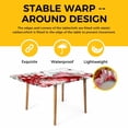 thumbnail image 4 of Red Pink Valentine's Day Table Cloths for 4 Foot Rectangle Tables, Love Heart Eucalyptus Leaves Vintage Patio Waterproof Elastic Fitted Tablecloths, Washable Rectangular Table Cover for Camping, 4 of 8