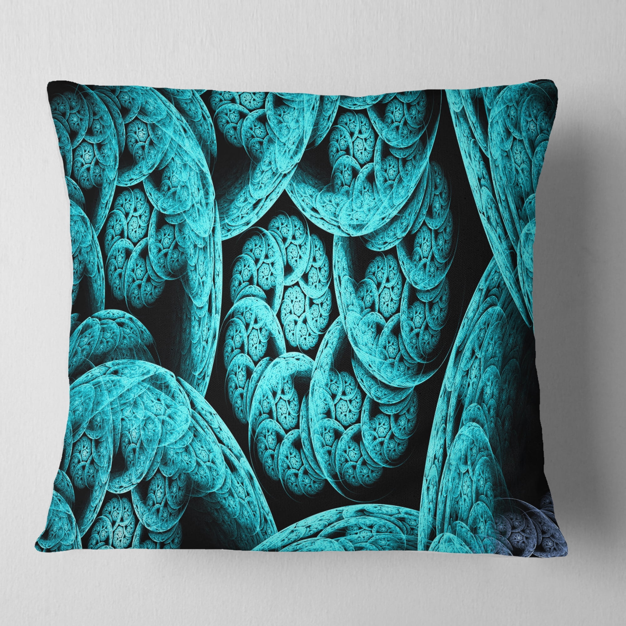 Designart Blue Dramatic Clouds - Abstract Throw Pillow - 18x18