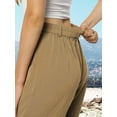 thumbnail image 4 of Womens Casual Wide Leg Pants High Waisted Button Down Straight Long Trousers Palazzo Pants, 4 of 8