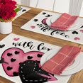 thumbnail image 5 of Valentine''s Day with Love Placemats Set of 4, Pink Black Hearts Arrows Holiday Dining Table Place Mats, Anniversary Wedding Kitchen Decor Home Decoration 12 x 18 Inch, 5 of 5