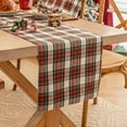 thumbnail image 4 of Plaid Christmas Table Runner, Winter Holiday Snowflake Table Runners, Xmas Decorations Indoor Outdoor Farmhouse Home Kitchen Dining Party Decor, 4 of 6