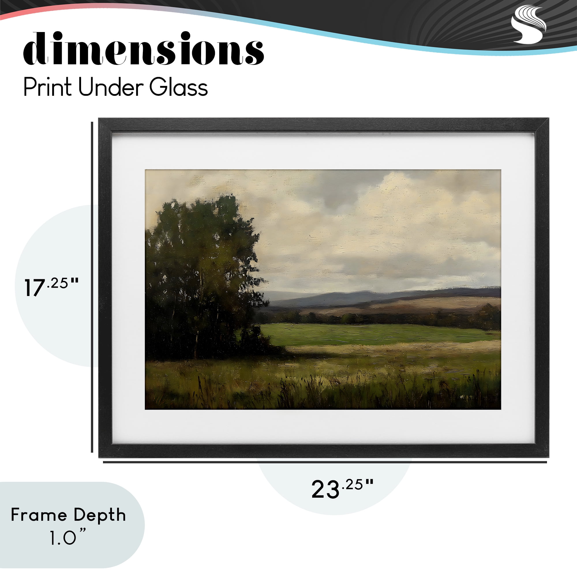 Stupell Industries Hills In The Distance Black Framed Print Under Glass, design by Creative Studio