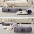 thumbnail image 3 of WINDRACING Square Cat Tunnel Bed – XL Washable Plush Pet Hideaway & Interactive Play Cave for Kittens, Puppies & Rabbits (Grey), 3 of 8