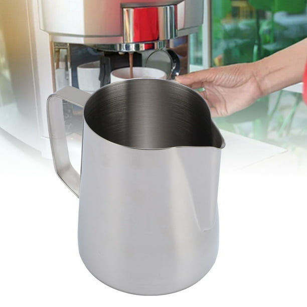 Taza De Crema De Espuma De Leche, Jarra De Espuma De Leche, 600ml 304 Café De Acero Inoxidable Caza De Crema De Leche Vaporizadora, Con Escala Clara, Para Restaurantes De Cafés