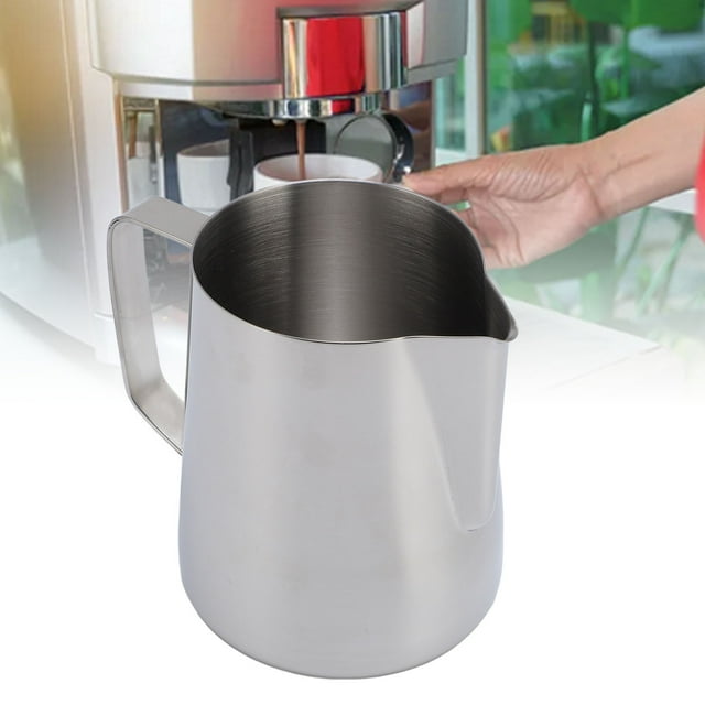 600ml Jarra Para Espumar Leche De Acero Inoxidable, Taza Cremera Para Espumar Leche, Jarra Barista Para Vaporizar Leche Con Escala Clara Para Arte En Latte, Café En Casa