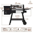 thumbnail image 4 of KingChii 456 SQ.IN Pellet Grill Smoker with Side Shelf, 8 IN 1 BBQ Grill with PID Temperature Control for Outdoor Cooking, BBQ Camping and Patio, Brown, 4 of 8