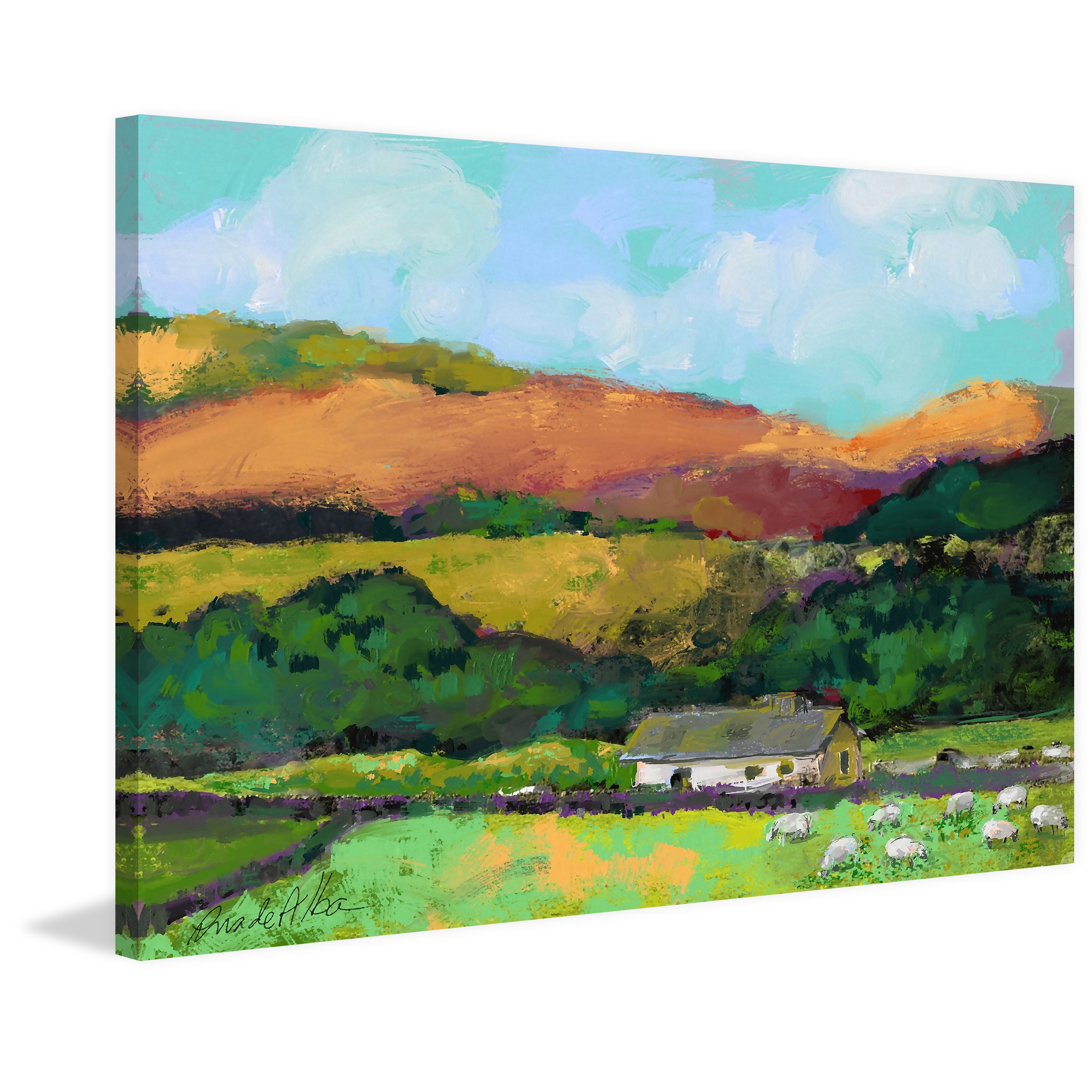 Marmont Hill "Cotswold Countryside" by Arthur Pina Painting Print on Wrapped Canvas