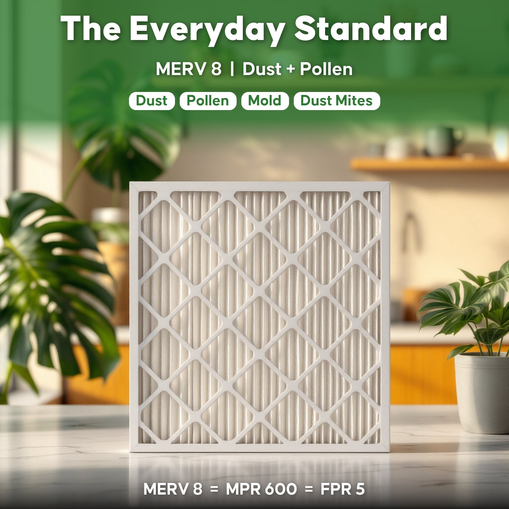 Aerostar 21.5x21.5x1 MERV 8 Air Filter, Pleated AC Furnace HVAC, Dust Pollen Pet Dander, 6 Pack