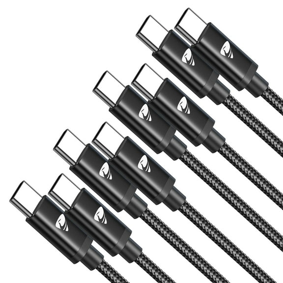 Aioneus USB C to USB C Cable 4Pack [3/3/6/10FT] 100W Fast Charging C to C Charger Cord Braided Compatible with iPhone 17/16/15, iPad, Samsung Galaxy (Black)