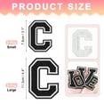 thumbnail image 2 of Parches de Letras para Planchar, 5PCS Parches Bordados de Alfabeto C para Reparar Ropa (4.4"/3.1", Negro), 2 of 7