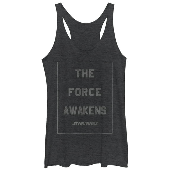 Women's Star Wars The Force Awakens Box Racerback Tank Top Black Heather Large