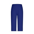 thumbnail image 2 of Crop Pants for Women Casual Summer New Women's Summer High Waisted Solid Color Capris Matching Slim Fitting Yoga Gym Pants Leggings Blue 3XL, 2 of 9