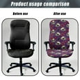 thumbnail image 4 of Xixirimido Skull Rose Floral Heart Print Office Chair Covers Stretchable Computer Gaming Chair Cover, Universal Desk Chair Covers Removable Rotating Chair Slipcover with Button, Large, 4 of 6