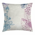 thumbnail image 1 of Floral Throw Pillow Cushion Cover, Flower Field Beauty Blooms in Spring Petals Artsy Graphic, Decorative Square Accent Pillow Case, 20 X 20 Inches, Teal Lilac Dried Rose, by Ambesonne, 1 of 2