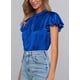 thumbnail image 5 of Blusa de Satén para Mujer PRETTYGARDEN con Mangas con Volantes Azul Real XXL, 5 of 6