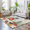 thumbnail image 3 of Area Rugs 5'x7', Spring Mushrooms Carpet Runner Indoor Outdoor Rugs Home Decor Aesthetic, Farmhouse Pastoral Botanical Gray Plaid Non Slip Mats Washable Accent Rug for Living Room Bedroom, 3 of 8
