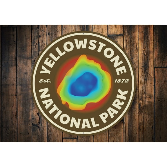 Yellowstone Year Novelty Sign, Metal Wall Decor - 12" Round