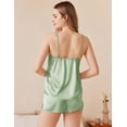 thumbnail image 3 of Ekouaer Silk Pajamas Set for Women Satin Camisole Sleepwear Lingerie V-Neck Cami Top and Shorts Pjs, 3 of 6