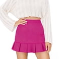 thumbnail image 2 of Arlun Women's Ruched Pencil Midi Skirts High Waist Wrap Tie Front Asymmetrical Mid Length Skirts Bodycon with Slit 2026 Spring Summer Business Work and Casual Daily Wear Red S, 2 of 5