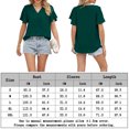 thumbnail image 2 of Camiseta de mujer para mujer camiseta informal de gasa con cuello en V a la moda para mujer (verde oscuro S) FLhrweasw Para estrenar, 2 of 8