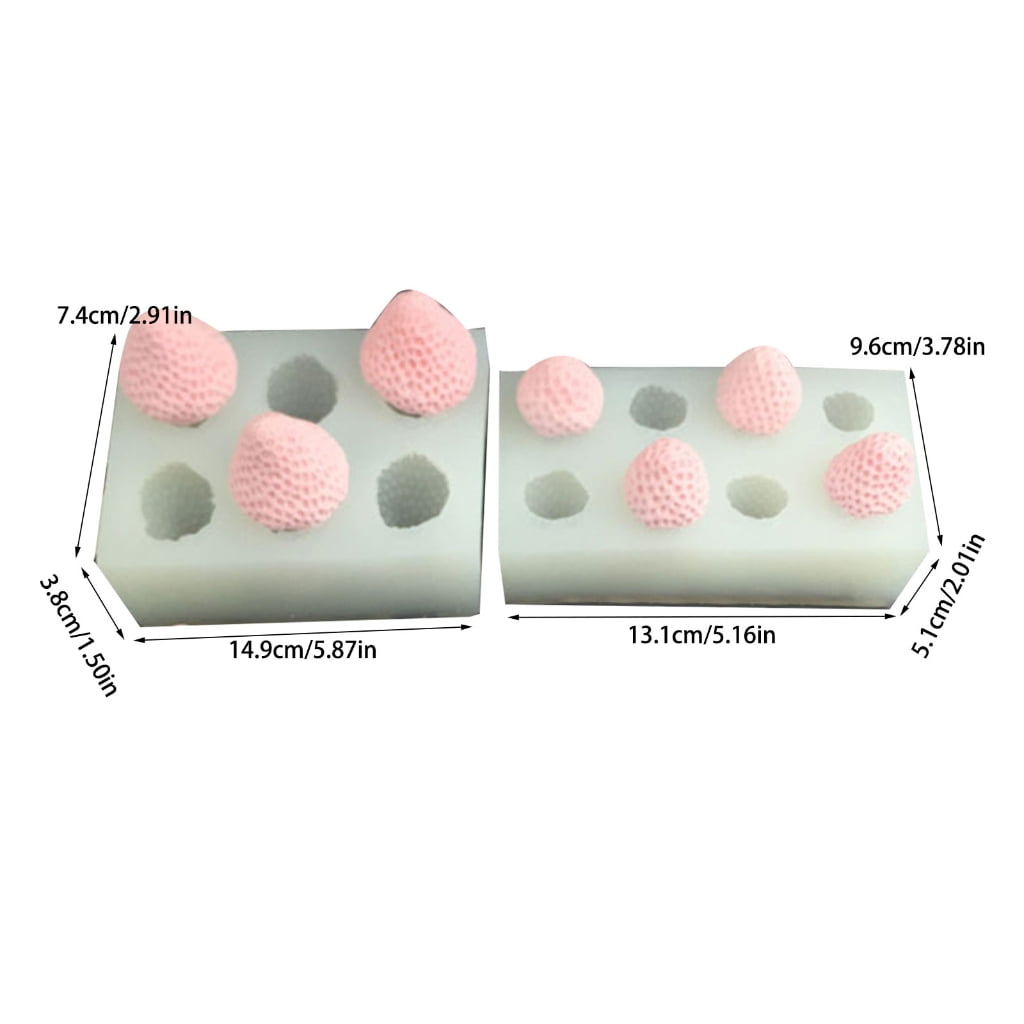 lanema Artistic Silicone Strawberry Shape Mold Resin Candle Chocolate Making Creative