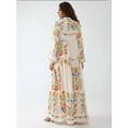 thumbnail image 4 of Printed V-Neck Maxi Dress with Button Detail, 4 of 6
