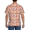 thumbnail image 2 of Naloa Corgi Head with Floal Men's T-Shirt Sport T-shirt Men's Basic Tee Casual Men's Shirt, Round Neck, Short Sleeves - XX-Large, 2 of 5