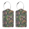 thumbnail image 3 of Fuzoiu Forest Animals And Plants Print Premium Leather Luggage Tag,Travel Accessory,Luggage Tag for Suitcase Baggage Handbag Travel Bag,Name Card & Privacy Cover-2 PCS, 3 of 5
