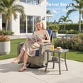thumbnail image 6 of Ovios Outdoor Patio Furniture Set 9 Pieces Rattan Wicker Sectional with 42" Gas Fire Pit, Swivel Chairs, Solar Table, Denim Blue, 6 of 10