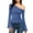 Blue, variant on One Shoulder Tops for Women Asymmetrical Neck Slim Fitted Ruched Bell Long Sleeve Shirts Fall Spring Fashion Going Out Blouses Y2k Clothes