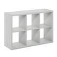 thumbnail image 1 of Furinno Cubicle Open Back Decorative Cube Storage Organizer, 6-Cube, Light Grey, 1 of 6