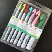 ZUARFY 7 Pieces Huge Plastic Handle Crochet Hooks Set Large Size 7mm-20mm Colorful Sweater Knitting Needles Yarn Sewing Tools