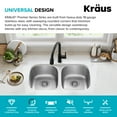 thumbnail image 4 of KRAUS Premier 32” Undermount 50/50 Double Bowl 18-Gauge Stainless Steel Kitchen Sink, 4 of 8