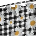 thumbnail image 3 of Black Daisy Flower Checkered Pattern Shower Curtain 72"x84" ,Bathroom Decorative Shower Curtains Set with 12 Hooks,Modern Waterproof Washable Shower Curtain, 3 of 6