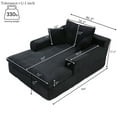 thumbnail image 3 of 64"X46" Chaise Lounge Chair Indoor, Oversized Upholstered Sofa Bed, Sleeper Couch Reading Chairs Fluffy Plush Faux Fur Cloud Sofas Couches for Living Room (Black), 3 of 7