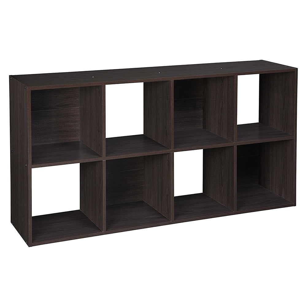 Kepooman 8 Cubes Wood Organizer Storage Bookcase, 4-Tier Bookshelf Cabinet, Dark Brown Kepooman 8 Cubes Wood Organizer Storage Bookcase, 4-Tier Bookshelf Cabinet, Dark Brown