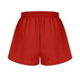 thumbnail image 4 of Homenesgenics Shorts for Women $5 Women's Shorts Casual Flowy Linen High Waist Drawstring Elastic Pockets Red XXL, 4 of 8