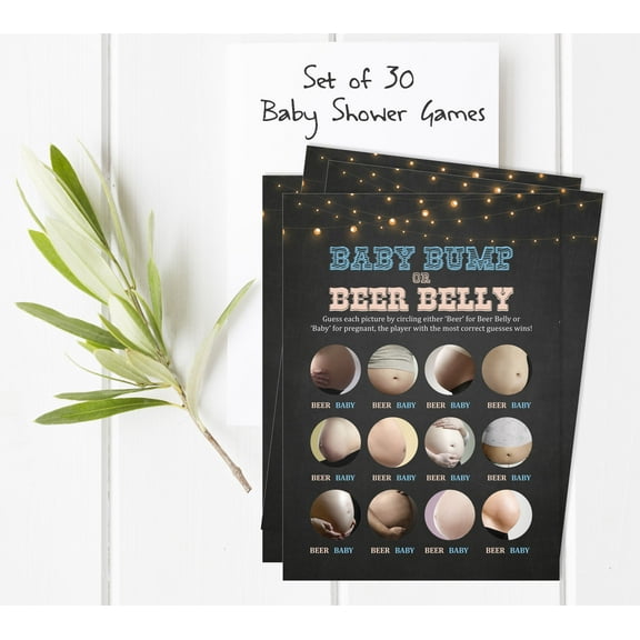 Inkdotpot Baby Bump Or Beer Belly Games Party Supplies Activity Cards Baby Shower Game Ideas Baby Shower Gender Neutral Games Its A Boy Or Girl