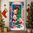 thumbnail image 4 of Christmas Door Cover 185*90/180*90Cm,Christmas Door Curtain Ensigns Outdoor Photo Christmas Day Party Elves Celebration Decoration Background Hanging Decoration Hanging Fabric, 4 of 6