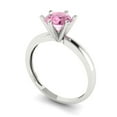 thumbnail image 2 of Clara Pucci 14K White Gold 1ct Pink Solitaire Ring for Women, 2 of 8