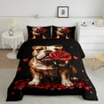 thumbnail image 2 of Homewish Dalmatian Twin Comforter, Red Rose Heart 2-Piece Breathable Home Decor, 2 of 8