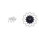 thumbnail image 1 of Adorno de estatua de toro, encantadora pieza de colección, moderna escultura de toro de resina, figura abstracta, reloj colgante con forma de flor, re, 1 of 8