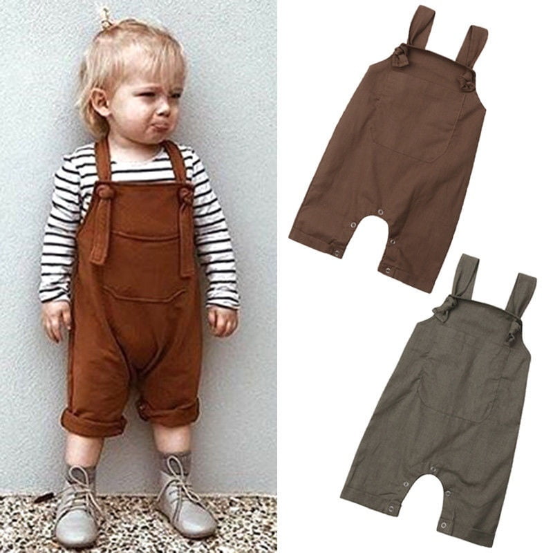 Nouveau ne Bebe Garcons Filles Bavoir Pantalon Combinaison Salopettes Vetements 0 24 Mois Walmart