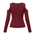 thumbnail image 4 of HGIEYS Womens V Neck Cold Shoulder Tops Short/Long Sleeve Summer T Shirts, 4 of 5