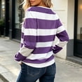 thumbnail image 6 of Warop Women's Striped Shirt Long Sleeve Crewneck Pullover Top Slim Fit Casual Basic Tees Fall Outfits, 6 of 7