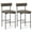 Gray, variant on Costway 26" Upholstered Bar Stools Set of 2 with Padded Cushion & Backrest Footrest Brown