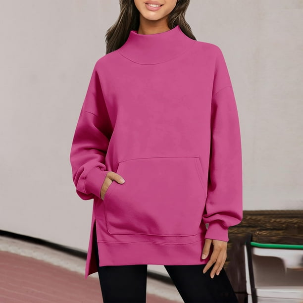 Ounisa Womens Oversized Sweatshirts Turtleneck Pullover Long Sleeve Hoodies Tops Fall Fashion Outfits 2025 Clothes