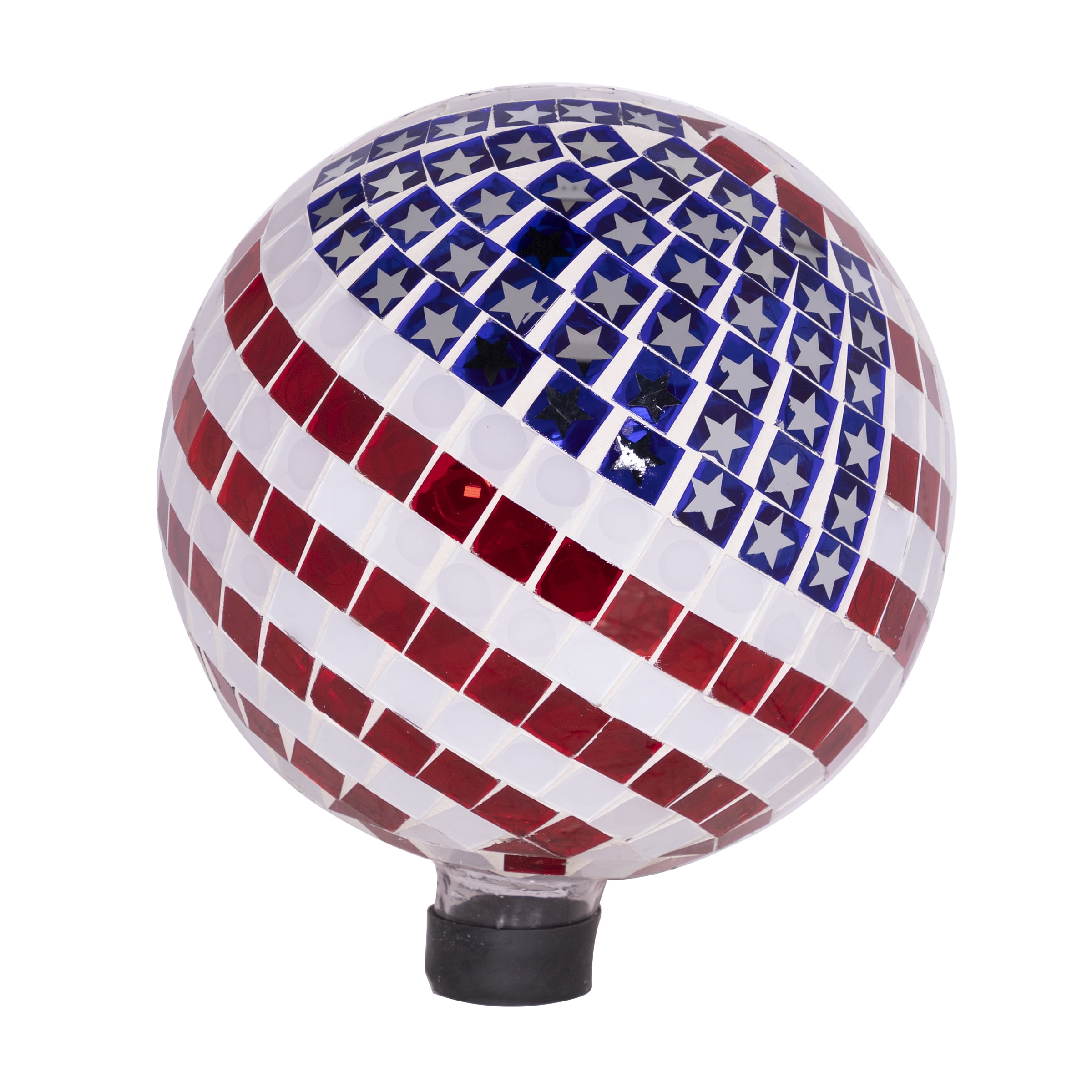Alpine Corporation Mosaic American Flag Gazing Glass Globe Sphere with